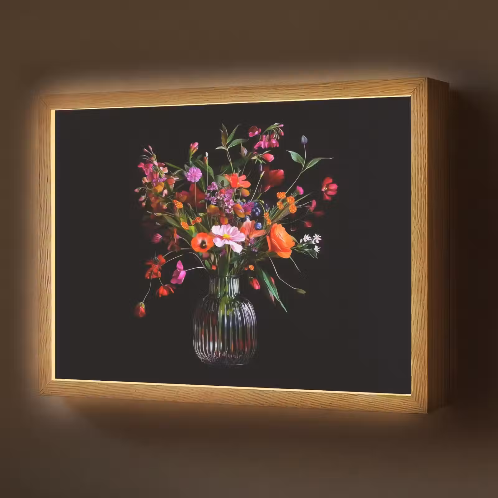 Lightbox - Wandlamp - Boeket - Veldbloemen - Vaas — 1