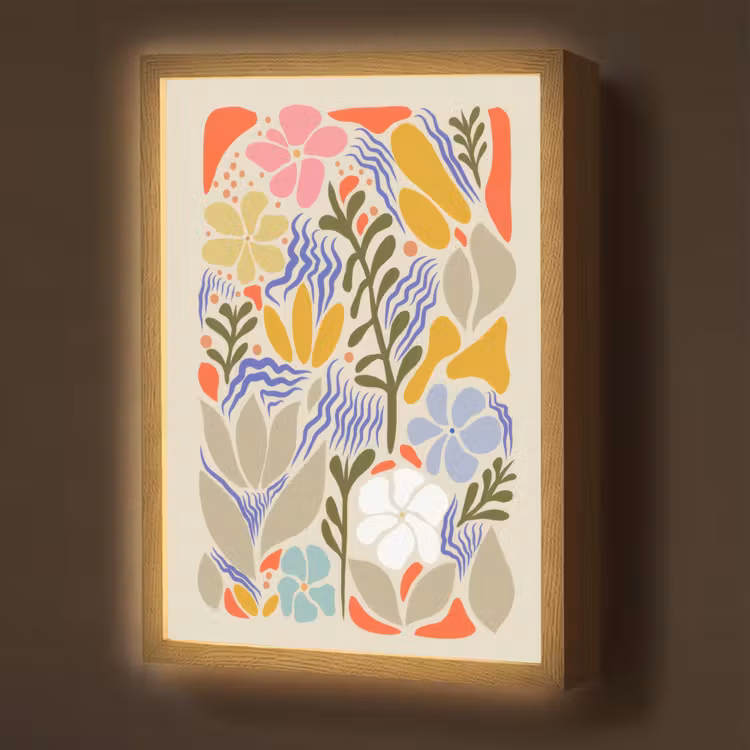 Lightbox - Wandlamp - Abstract - Bloemen - Bladeren — 1