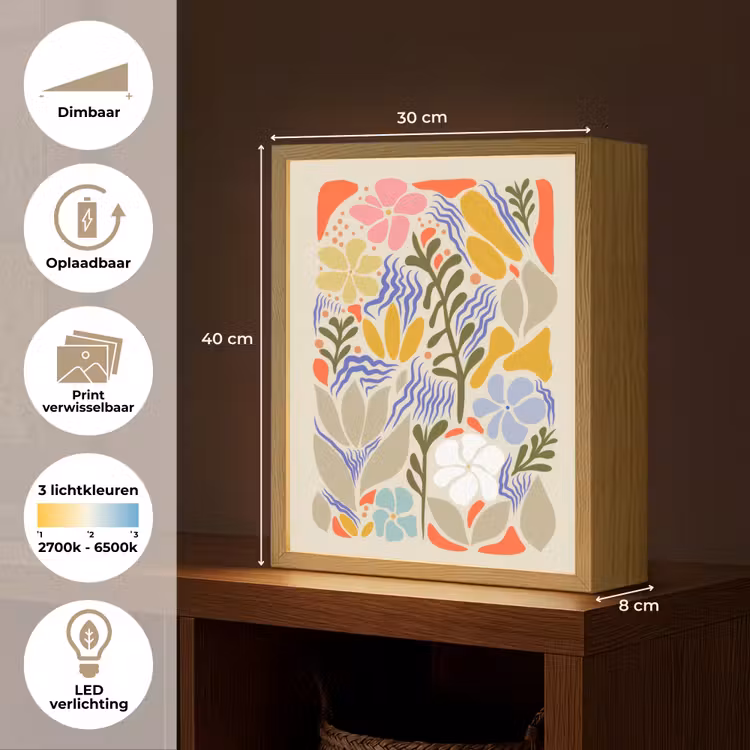 Lightbox - Wandlamp - Abstract - Bloemen - Bladeren — 9