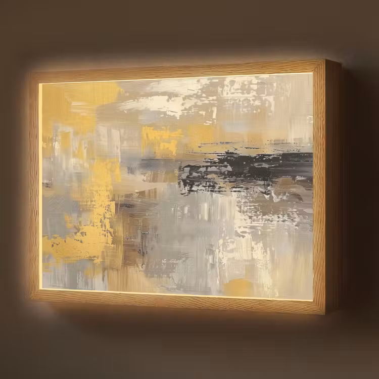 Lightbox - Wandlamp - Abstract - Geel - Modern - Beige — 1