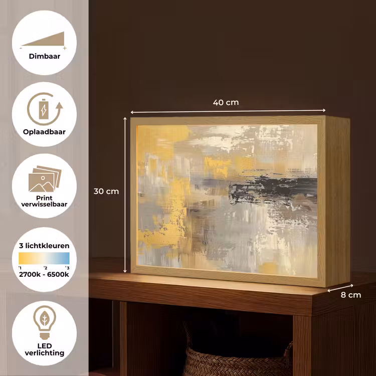 Lightbox - Wandlamp - Abstract - Geel - Modern - Beige — 10