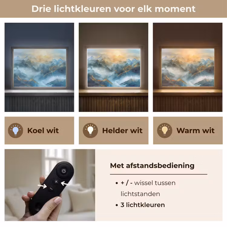Lightbox - Wandlamp - Abstract - Landschap - Bergen - Blauw - Modern — 8