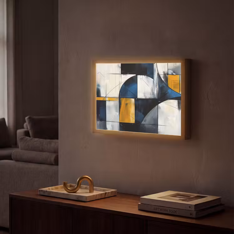 Lightbox - Wandlamp - Abstract - Vormen - Goud - Blauw - Geometrisch — 2