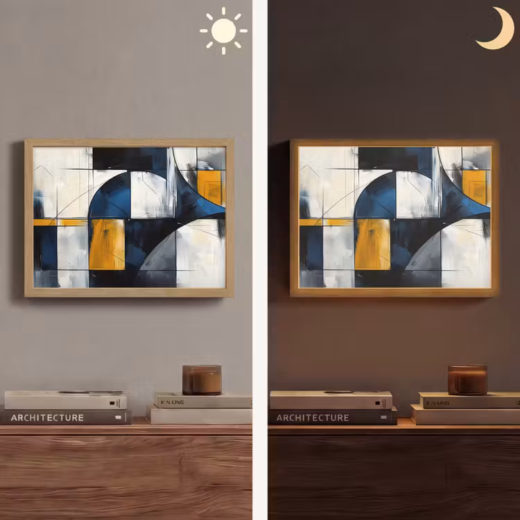 Lightbox - Wandlamp - Abstract - Vormen - Goud - Blauw - Geometrisch — 6