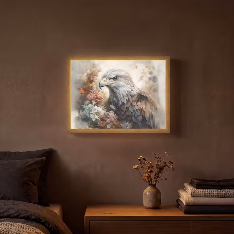 Lightbox - Wandlamp - Arend - Adelaar - Vogel - Bloemen - Natuur — 3