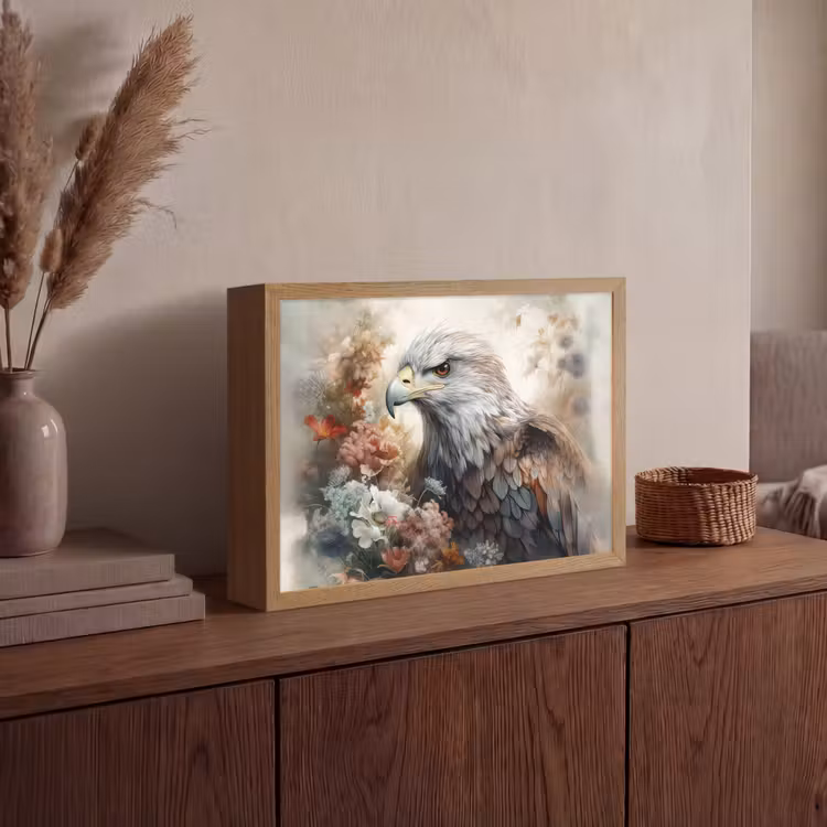 Lightbox - Wandlamp - Arend - Adelaar - Vogel - Bloemen - Natuur — 4