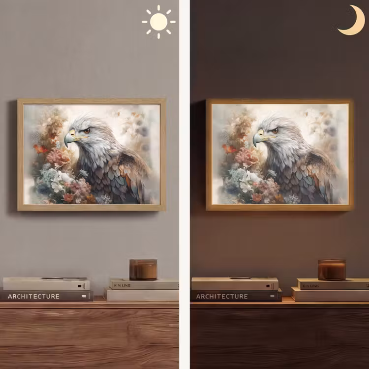 Lightbox - Wandlamp - Arend - Adelaar - Vogel - Bloemen - Natuur — 6