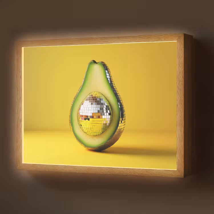 Lightbox - Wandlamp - Avocado - Discobal - Geel - Glitter — 1