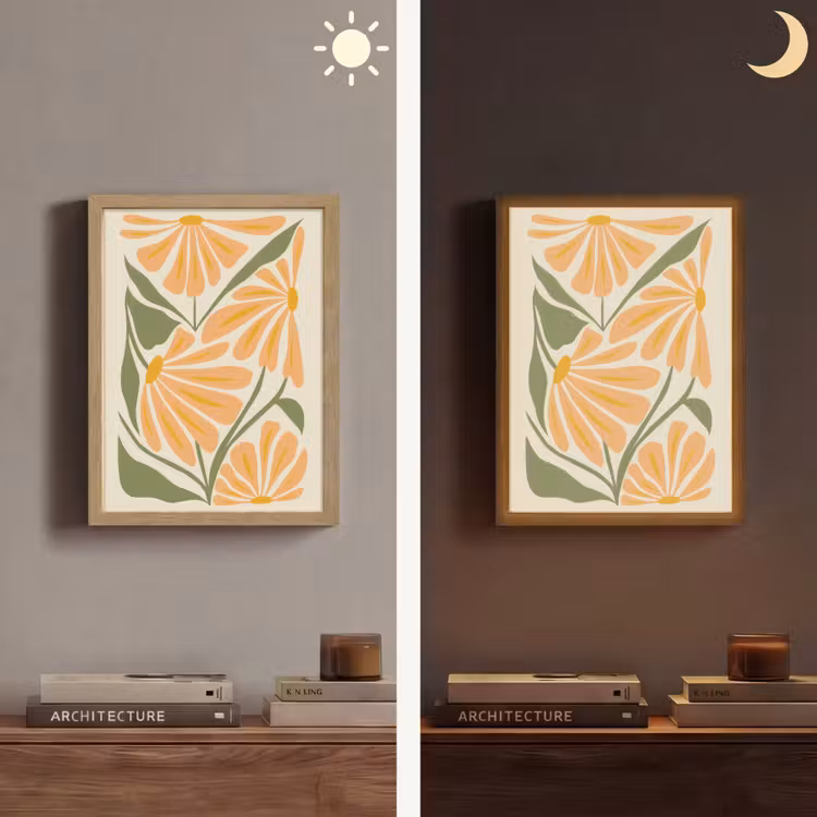 Lightbox - Wandlamp - Blaadjes - Zachtoranje - Bloemen — 5