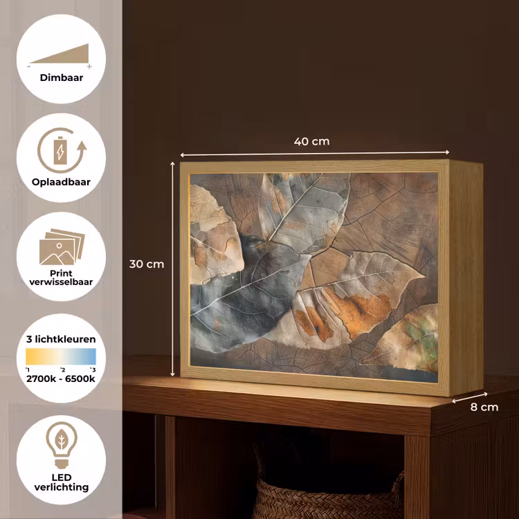 Lightbox - Wandlamp - Bladeren - Bruin - Herfst - Natuur — 10