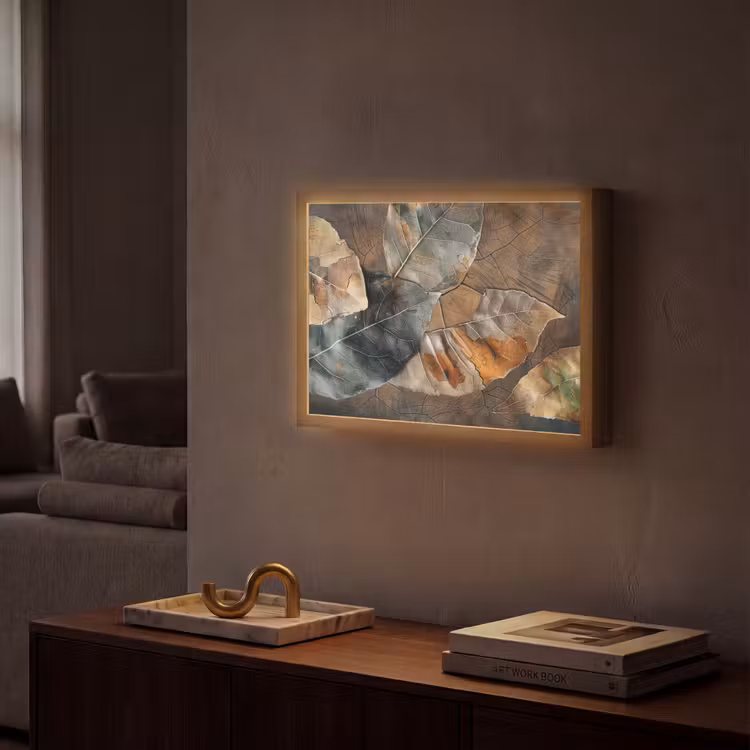 Lightbox - Wandlamp - Bladeren - Bruin - Herfst - Natuur — 2