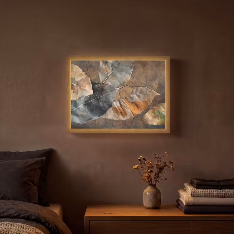 Lightbox - Wandlamp - Bladeren - Bruin - Herfst - Natuur — 3