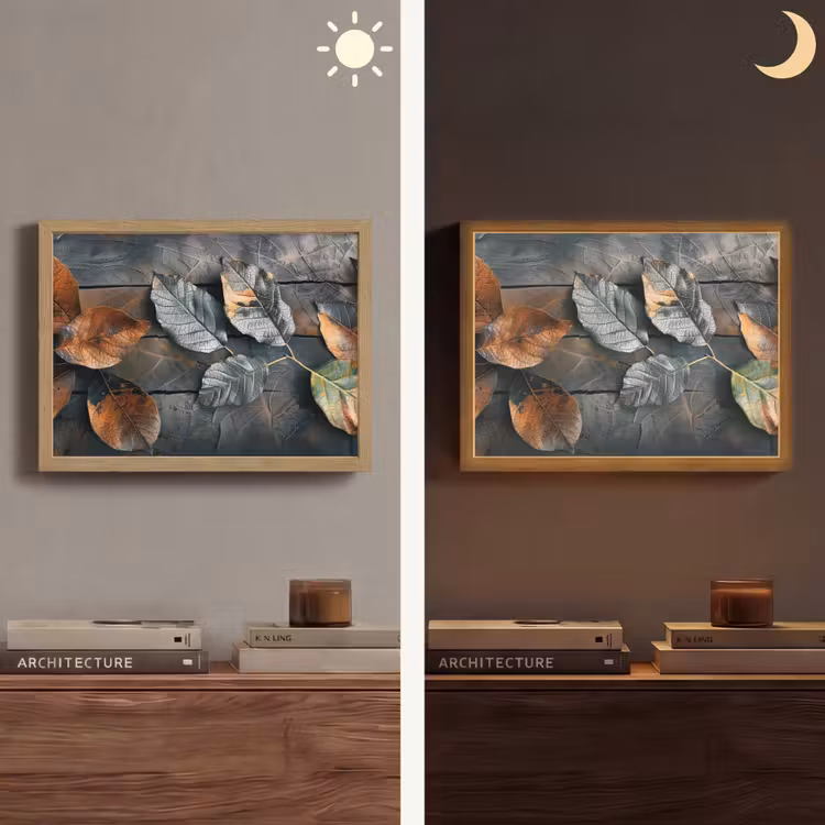 Lightbox - Wandlamp - Bladeren - Herfst - Grijs - Natuur — 6