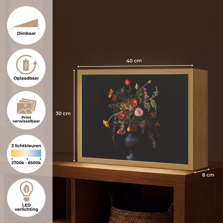 Lightbox - Wandlamp - Bloemen - Bessen - Klassiek — 10