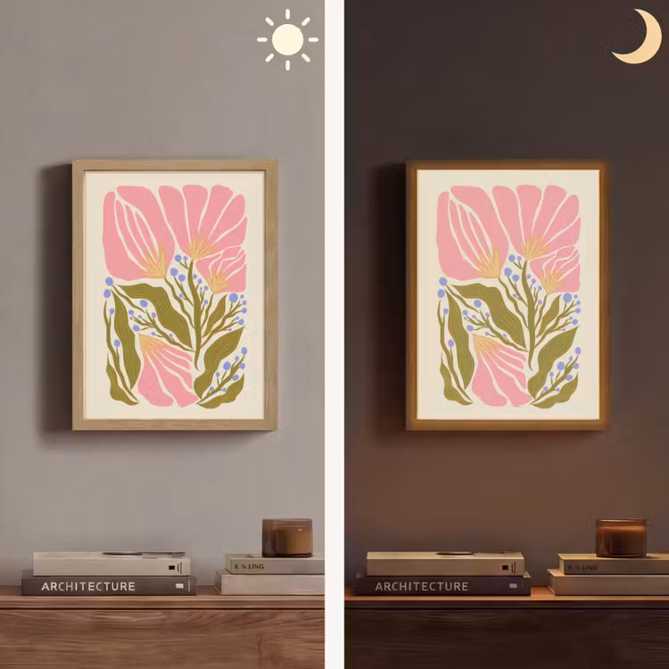Lightbox - Wandlamp - Bloemen - Bladeren - Abstract - Roze — 5