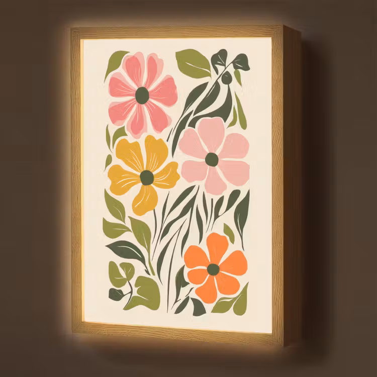 Lightbox - Wandlamp - Bloemen - Speels - Kleurrijk — 1