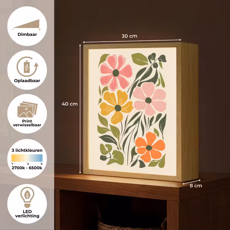 Lightbox - Wandlamp - Bloemen - Speels - Kleurrijk — 9