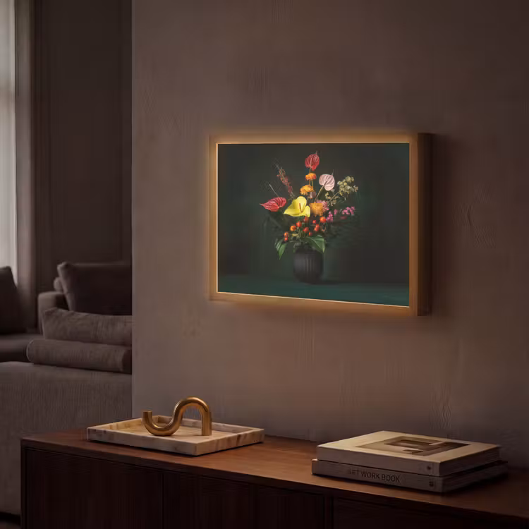 Lightbox - Wandlamp - Bloemen - Vaas - Zwart — 2