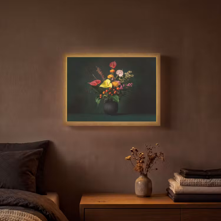 Lightbox - Wandlamp - Bloemen - Vaas - Zwart — 3