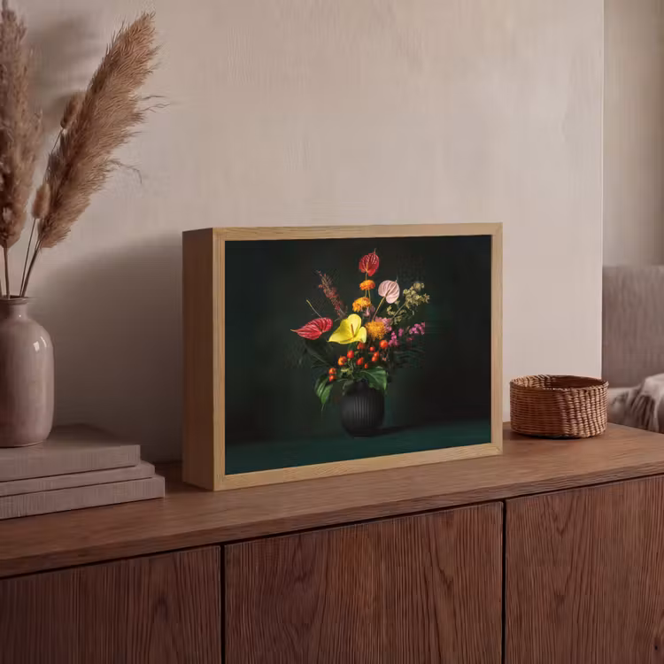 Lightbox - Wandlamp - Bloemen - Vaas - Zwart — 4
