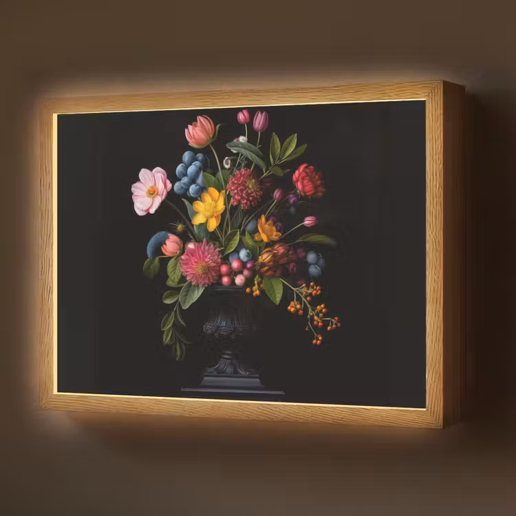 Lightbox - Wandlamp - Bloemen - Vrolijk - Vaas — 1