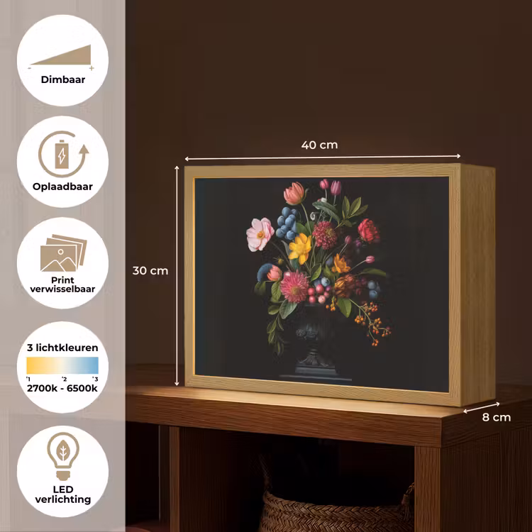 Lightbox - Wandlamp - Bloemen - Vrolijk - Vaas — 10