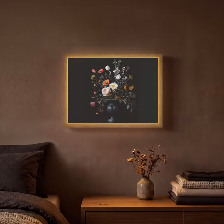 Lightbox - Wandlamp - Bloemstuk - Vaas - Zwart — 3