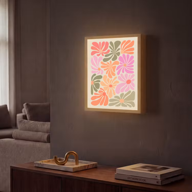 Lightbox - Wandlamp - Bloemvormen - Retro - Kleurrijk — 2