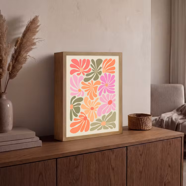 Lightbox - Wandlamp - Bloemvormen - Retro - Kleurrijk — 4