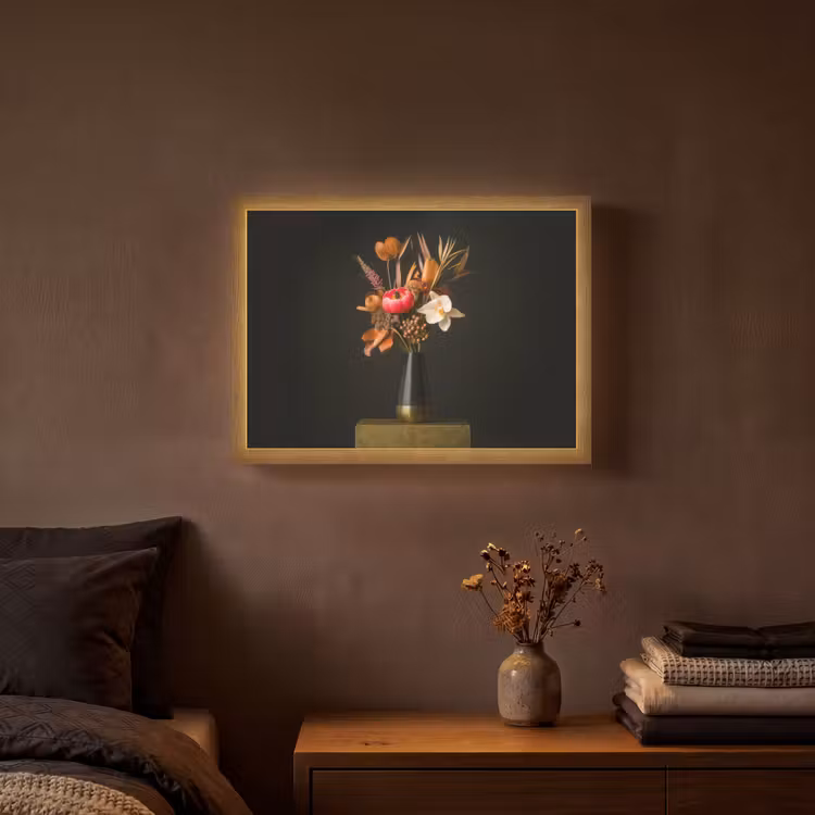 Lightbox - Wandlamp - Boeket - Oranje - Gouden - vaas — 3