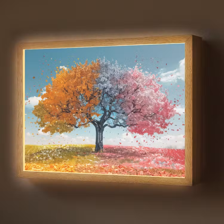 Lightbox - Wandlamp - Boom - Kleurrijk - Natuur - Levensboom — 1