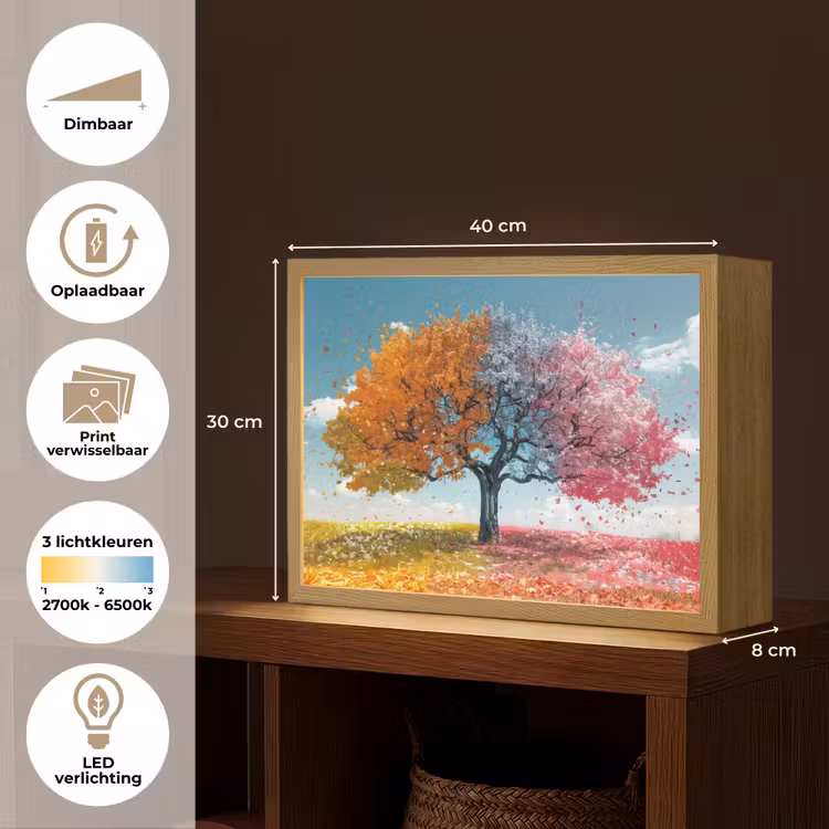 Lightbox - Wandlamp - Boom - Kleurrijk - Natuur - Levensboom — 10