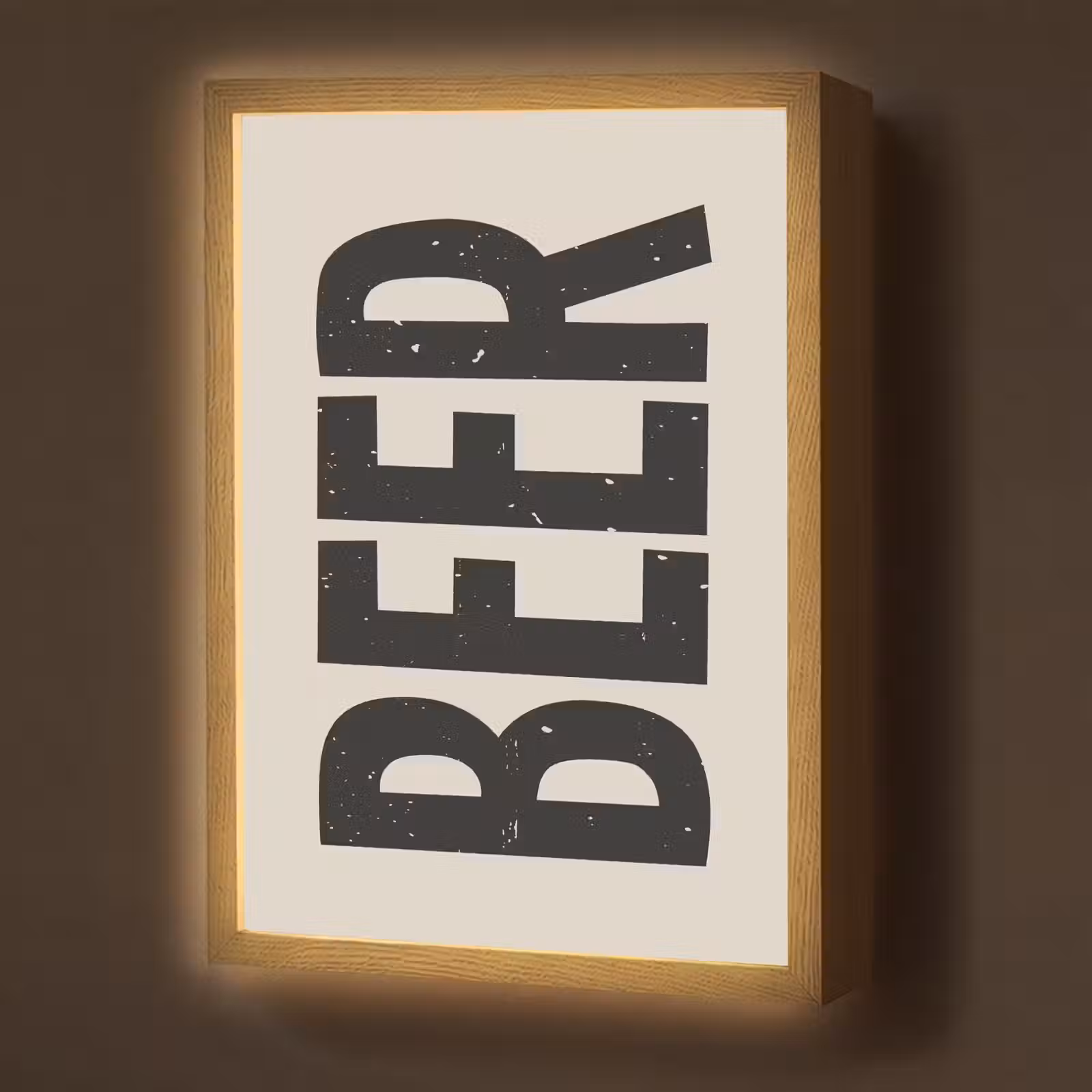 Lightbox - Wandlamp - Beer - Vintage - Zwart - Beige — 1