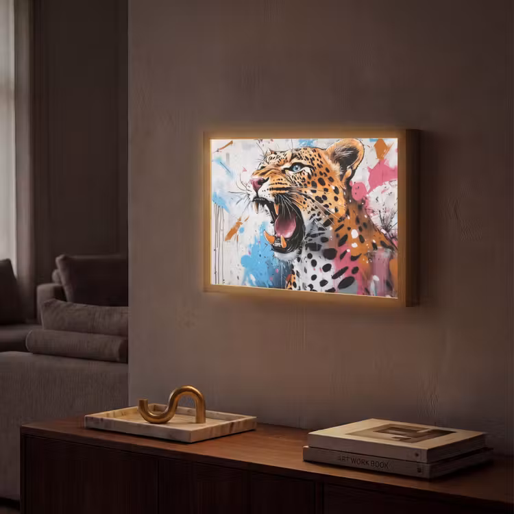 Lightbox - Wandlamp - Abstract - Luipaard - Kleurrijk — 2