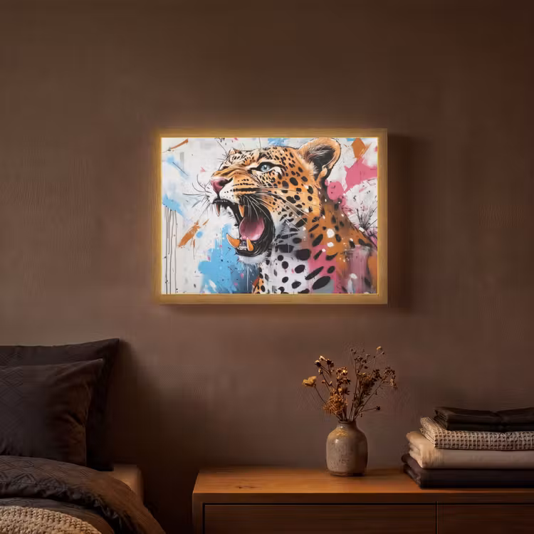 Lightbox - Wandlamp - Abstract - Luipaard - Kleurrijk — 3