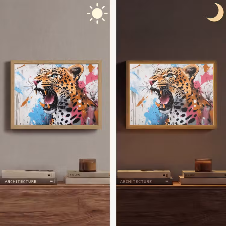Lightbox - Wandlamp - Abstract - Luipaard - Kleurrijk — 6