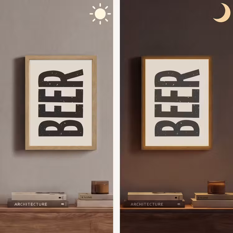 Lightbox - Wandlamp - Beer - Vintage - Zwart - Beige — 5