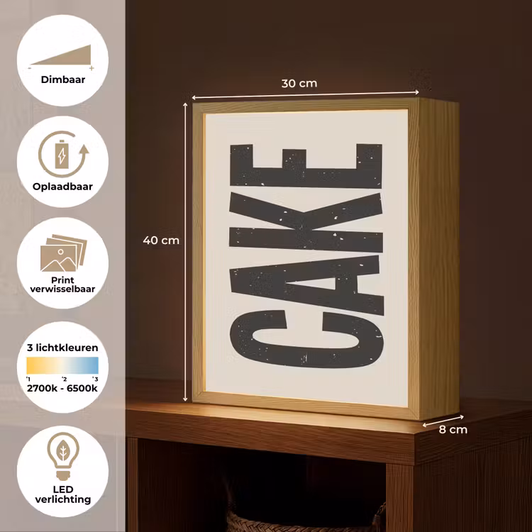 Lightbox - Wandlamp - Beige - Japandi - Cake - Decoratie — 9