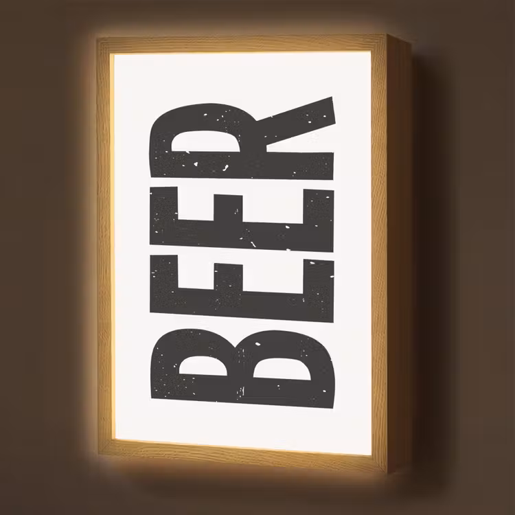 Lightbox - Wandlamp - Bier - Japandi - Decoratie - Zwart — 1