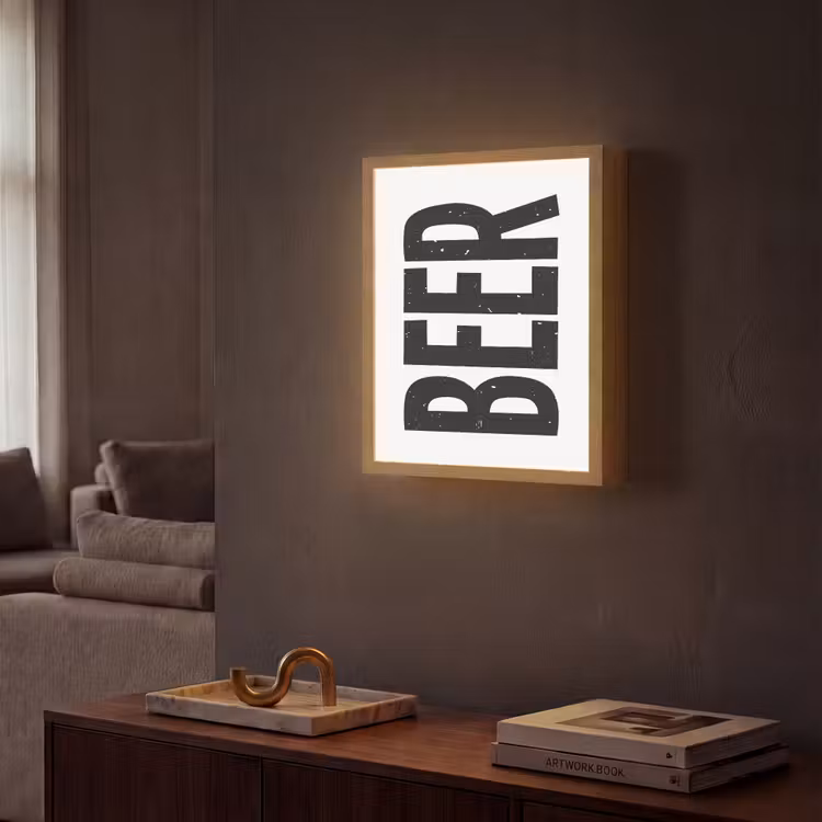 Lightbox - Wandlamp - Bier - Japandi - Decoratie - Zwart — 2