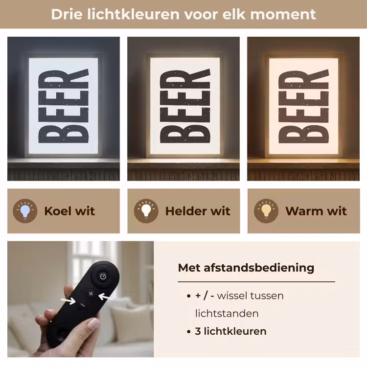 Lightbox - Wandlamp - Bier - Japandi - Decoratie - Zwart — 7