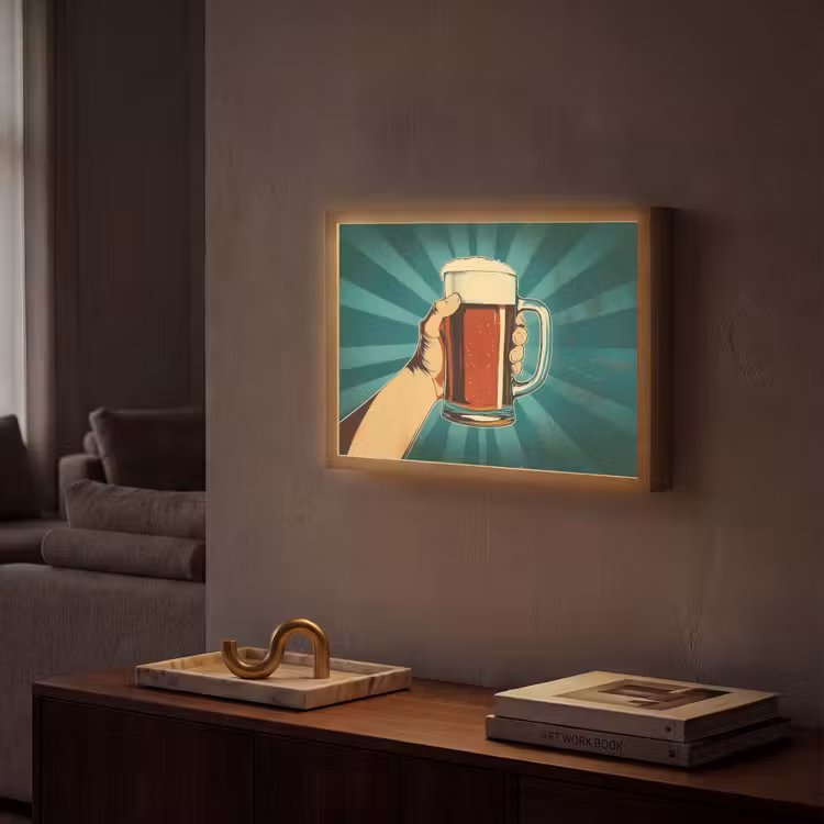 Lightbox - Wandlamp - Bierglas - Schuim - Retro - Groen — 2