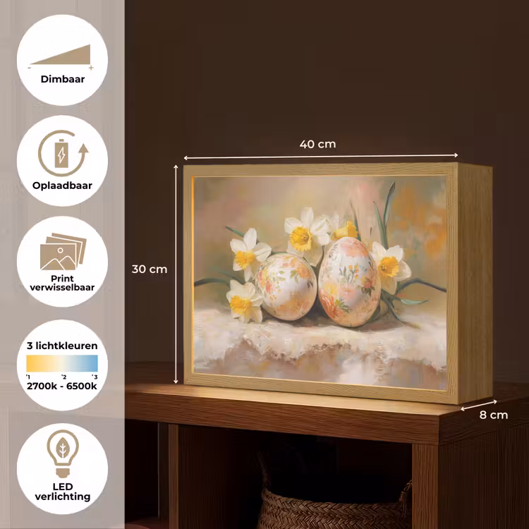 Lightbox - Wandlamp - Bloemen - Eieren - Geschilderd — 10