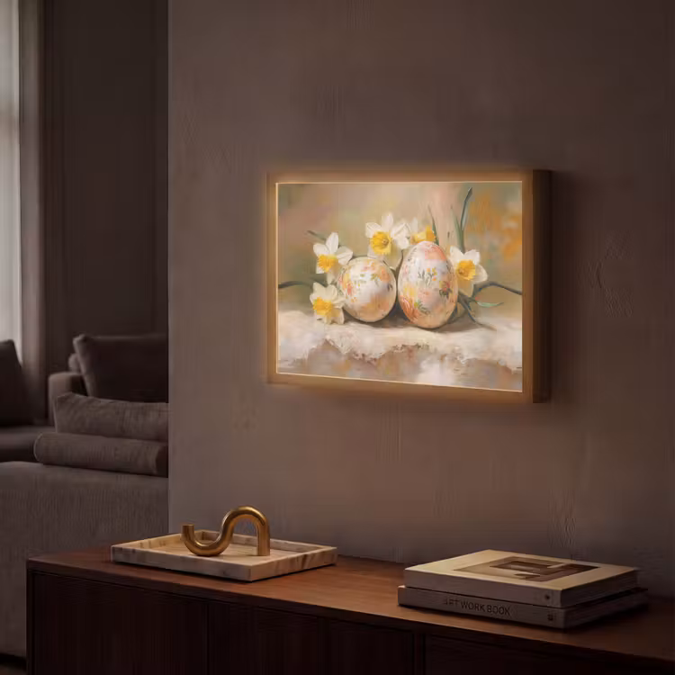 Lightbox - Wandlamp - Bloemen - Eieren - Geschilderd — 2