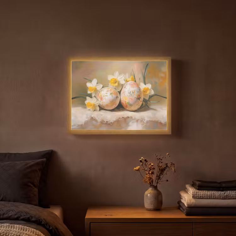 Lightbox - Wandlamp - Bloemen - Eieren - Geschilderd — 3