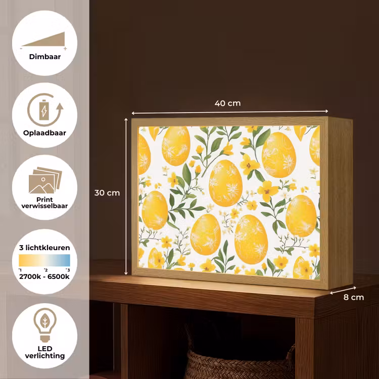 Lightbox - Wandlamp - Bloemen - Paaseieren - Geel — 10
