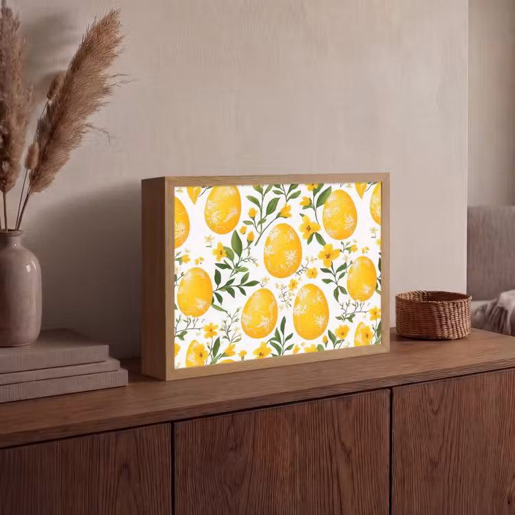 Lightbox - Wandlamp - Bloemen - Paaseieren - Geel — 4