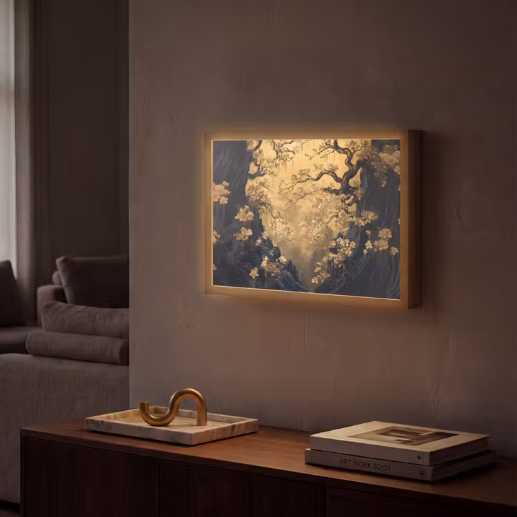Lightbox - Wandlamp - Bloemen - Takken - Goud - Sierlijk — 2