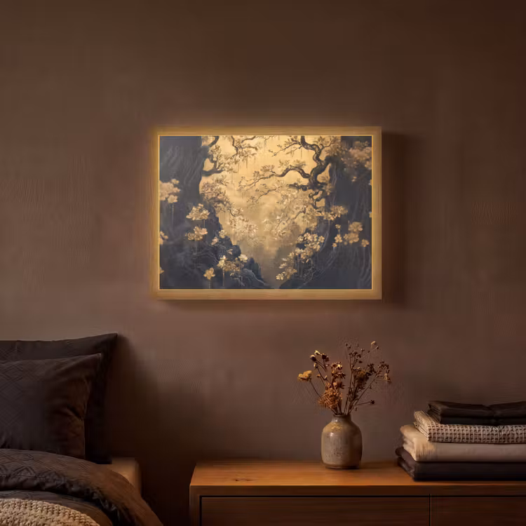 Lightbox - Wandlamp - Bloemen - Takken - Goud - Sierlijk — 3