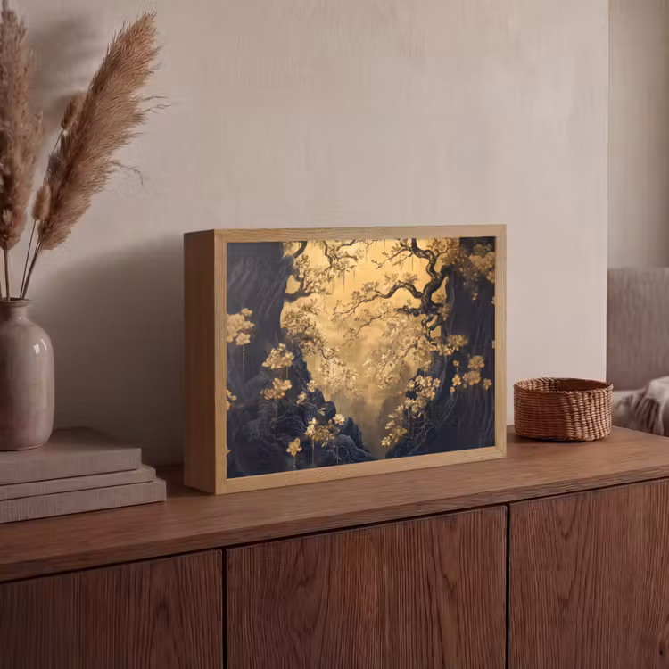 Lightbox - Wandlamp - Bloemen - Takken - Goud - Sierlijk — 4
